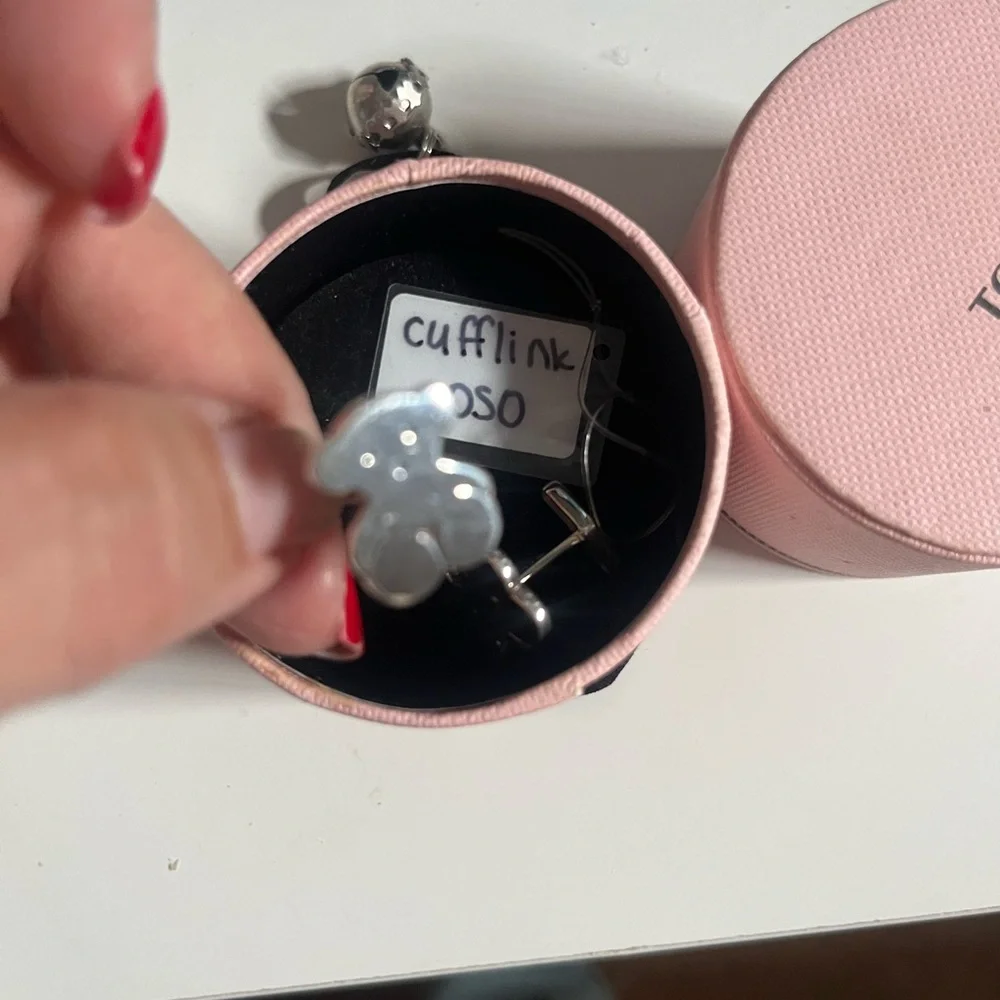 TOUS SILVER SWEET DOLLS BEAR CUFFLINKS - Picture 5 of 6